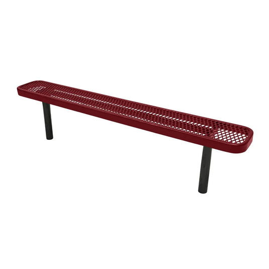 6FT Industrial Park Bench without Back, Inground Mount Frame