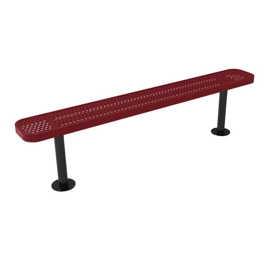 6FT Commercial Park Bench without Back, Surface Mount Frame