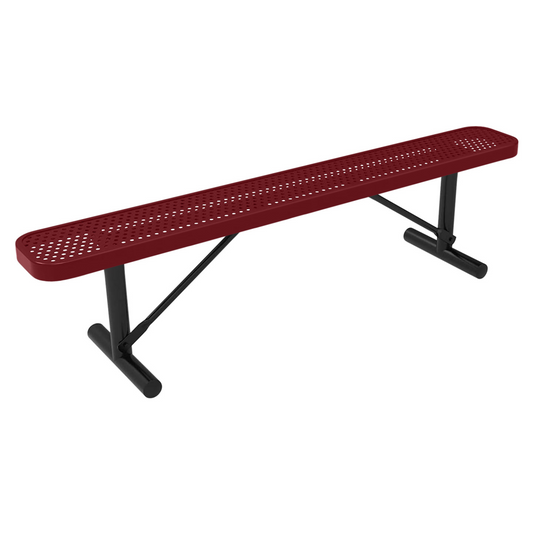 All-Weather Punched Steel Park Bench with Portable Frame