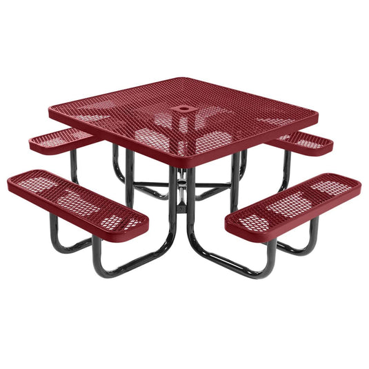 46" Square Metal Outdoor Picnic Table