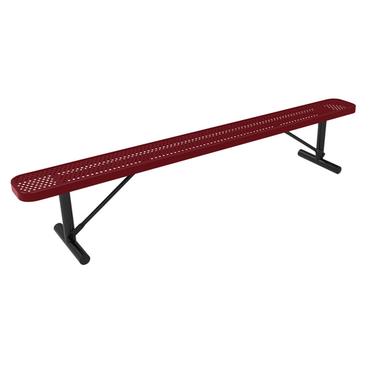 All-Weather Punched Steel Park Bench with Portable Frame