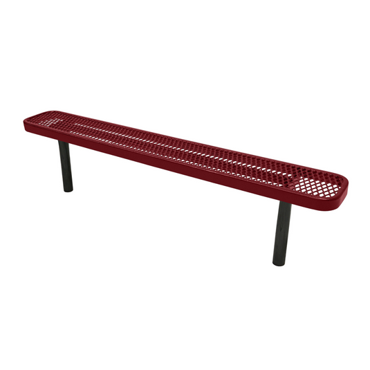 Industrial Expanded Metal Park Bench with Inground Mount Frame