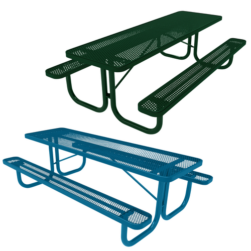 8 FT Commercial Rectangular Outdoor Picnic Table With Colored Frame