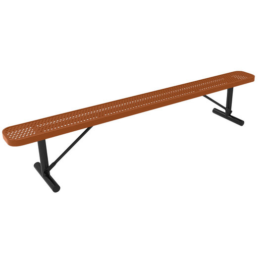 8 FT All-Weather Park Bench without Back, Portable Frame