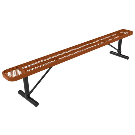 8 FT All-Weather Park Bench without Back, Portable Frame