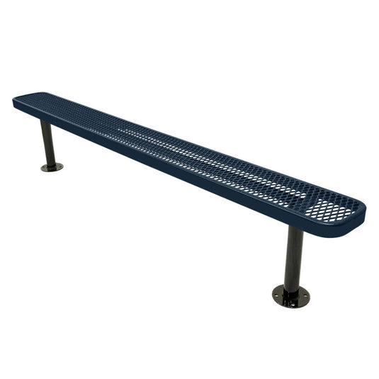 8FT Commercial Park Bench without Back, Surface Mount Frame