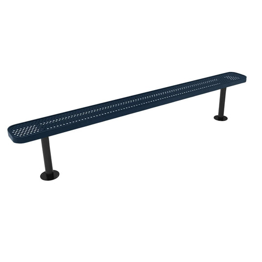 8FT Commercial Park Bench without Back, Surface Mount Frame