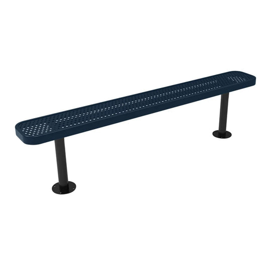 6FT Commercial Park Bench without Back, Surface Mount Frame