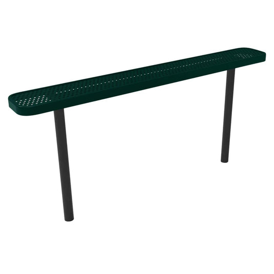 6FT Industrial Park Bench without Back, Inground Mount Frame