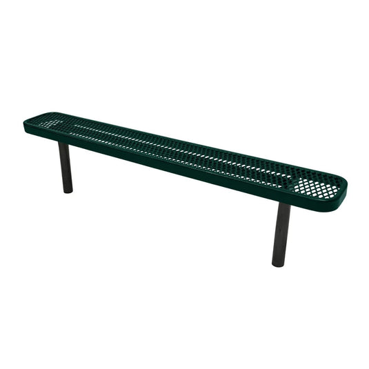 6FT Industrial Park Bench without Back, Inground Mount Frame