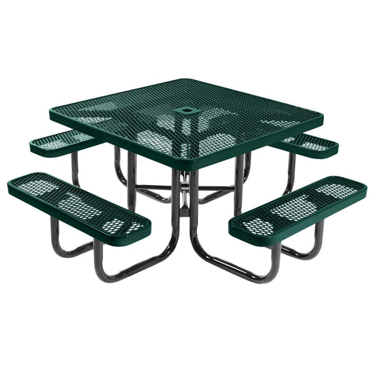 46" Square Metal Outdoor Picnic Table