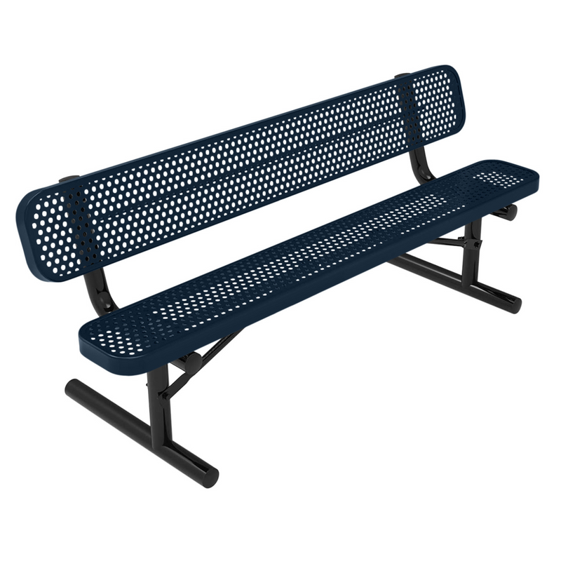 Load image into Gallery viewer, All-Weather Punched Steel Park Bench with Portable Frame
