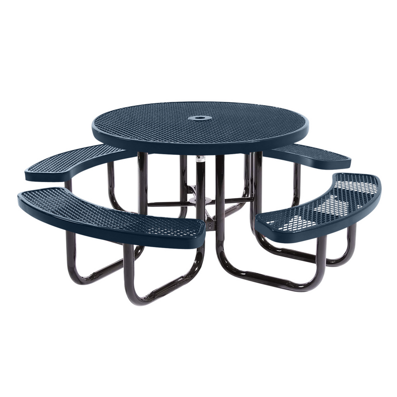 Load image into Gallery viewer, All-Weather Square &amp; Round Metal Outdoor Picnic Table with Benches
