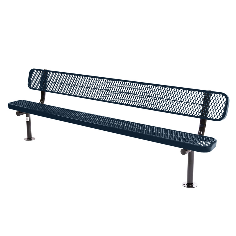 Load image into Gallery viewer, Commercial Expanded Metal Park Bench with Surface Mount Frame
