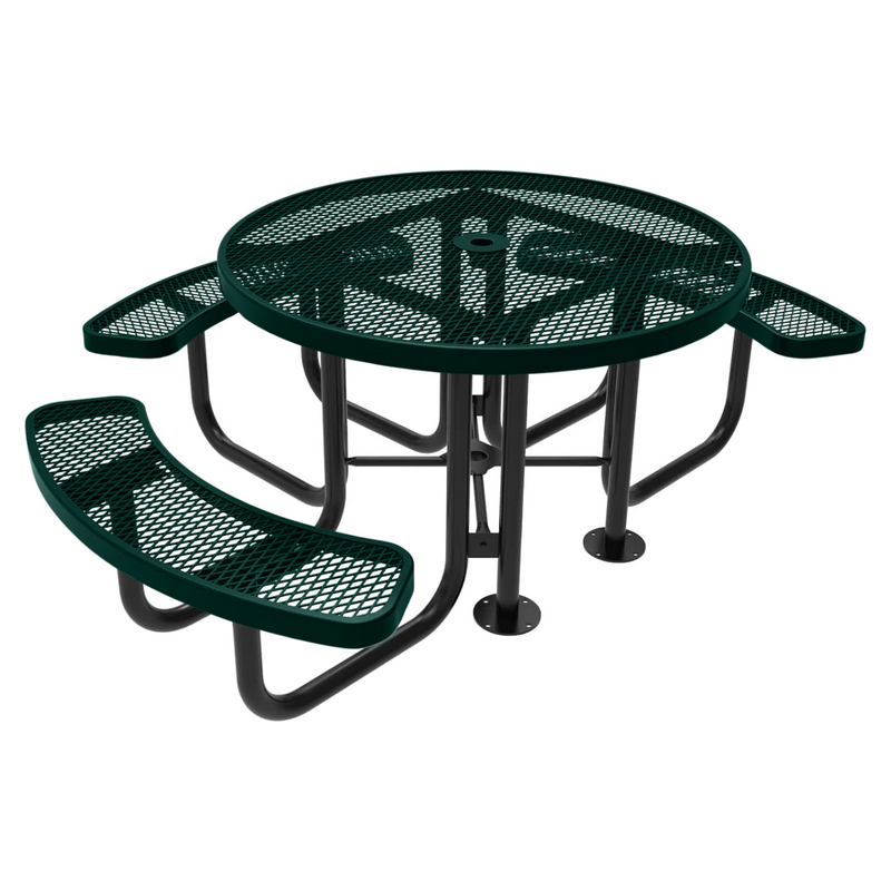 Load image into Gallery viewer, Heavy Duty 3-Seat Round Metal Outdoor Picnic Tables
