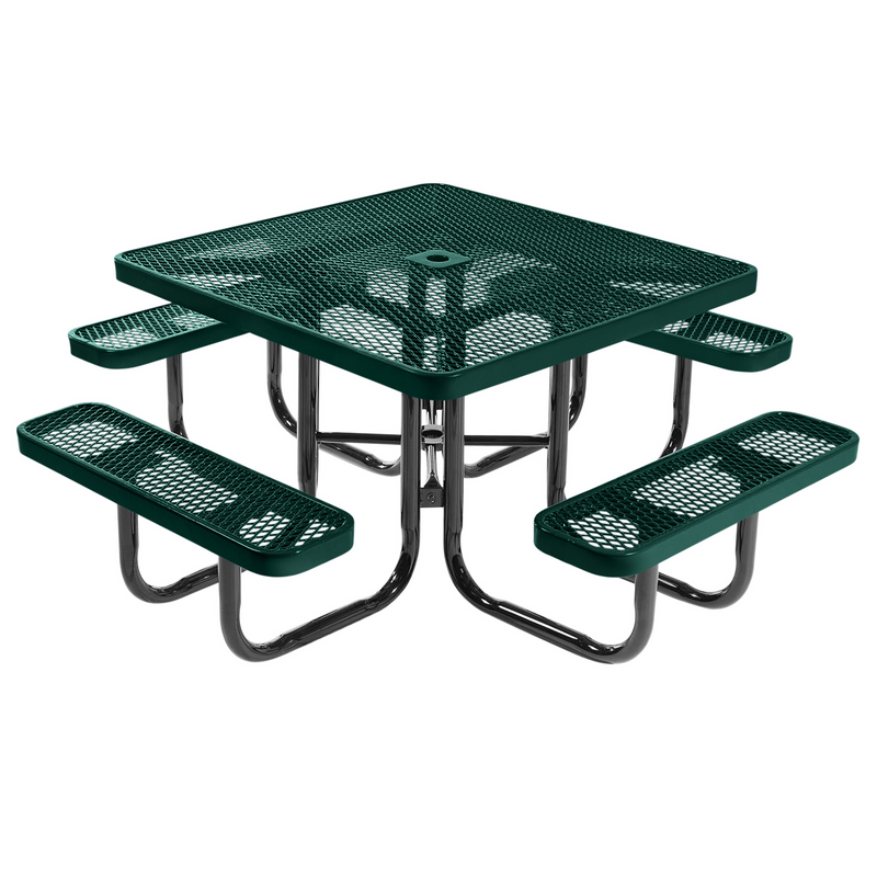 Load image into Gallery viewer, All-Weather Square Metal Outdoor Picnic Tables
