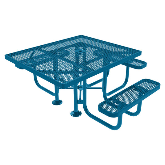46" x 54" ADA-Accessible Weatherproof Square Outdoor Picnic Table With Colored Frame