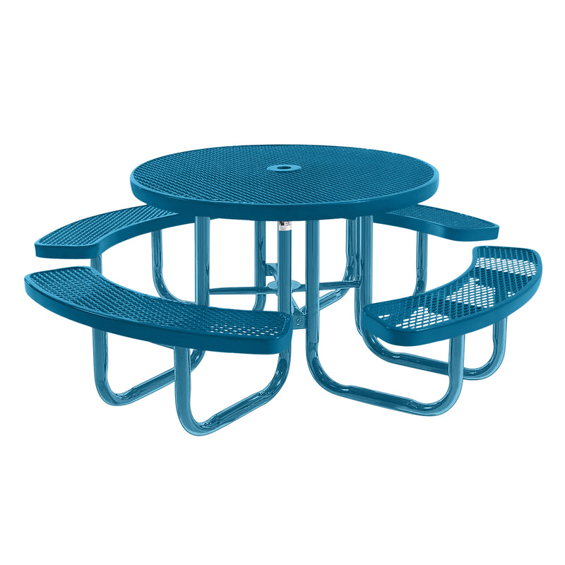 Load image into Gallery viewer, 46&quot; Round Metal Outdoor Picnic Table With Colored Frame
