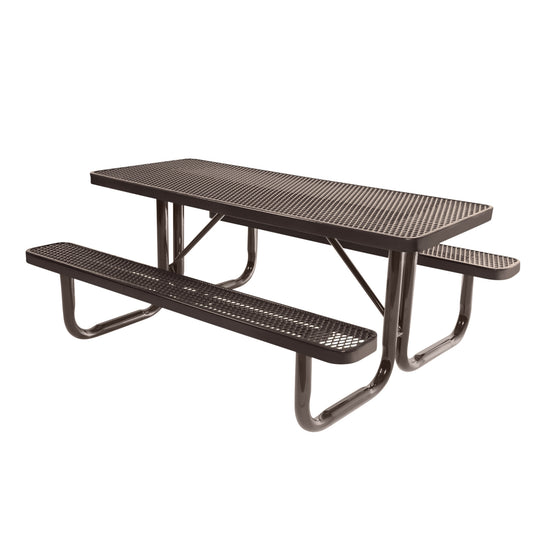 6 FT Commercial Rectangular Outdoor Picnic Table With Colored Frame