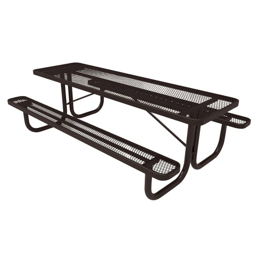 8 FT Commercial Rectangular Outdoor Picnic Table With Colored Frame