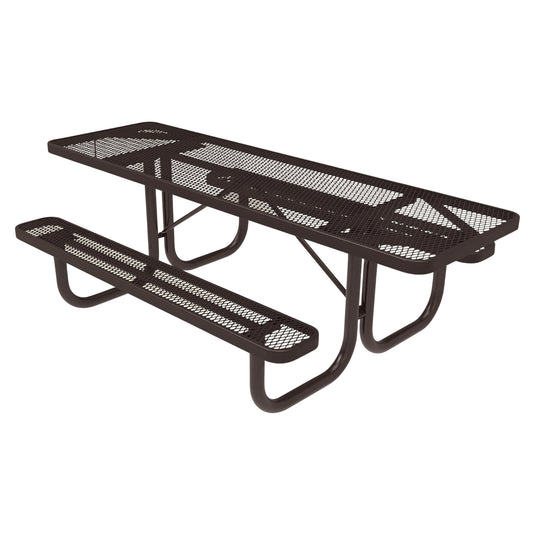 Both-Ends ADA-Accessible Weatherproof Rectangular Outdoor Picnic Table With Colored Frame