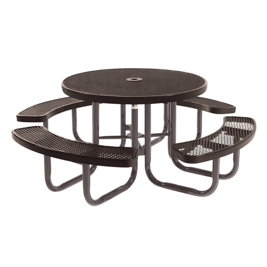 46" Round Metal Outdoor Picnic Table With Colored Frame
