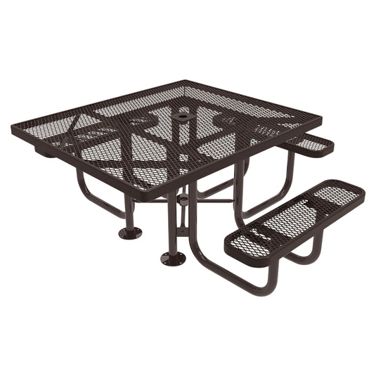46" x 54" ADA-Accessible Weatherproof Square Outdoor Picnic Table With Colored Frame