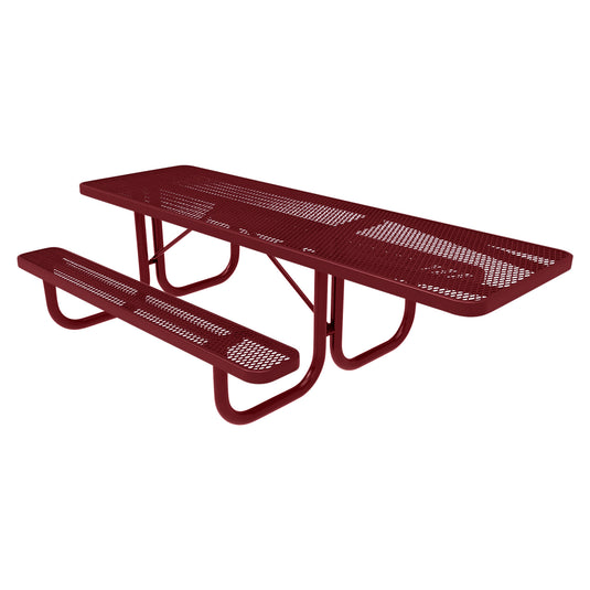 One-End ADA-Accessible Weatherproof Rectangular Outdoor Picnic Table With Colored Frame