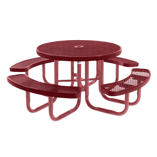 46" Round Metal Outdoor Picnic Table With Colored Frame