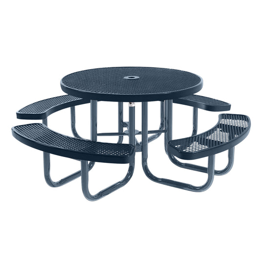 46" Round Metal Outdoor Picnic Table With Colored Frame