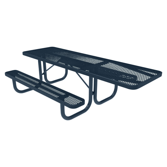 One-End ADA-Accessible Weatherproof Rectangular Outdoor Picnic Table With Colored Frame