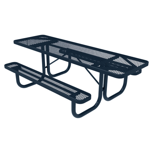 Both-Ends ADA-Accessible Weatherproof Rectangular Outdoor Picnic Table With Colored Frame