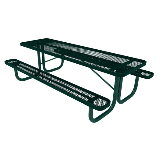 8 FT Commercial Rectangular Outdoor Picnic Table With Colored Frame