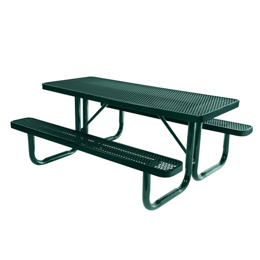 6 FT Commercial Rectangular Outdoor Picnic Table With Colored Frame