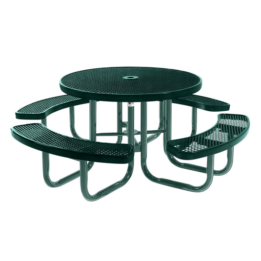 46" Round Metal Outdoor Picnic Table With Colored Frame