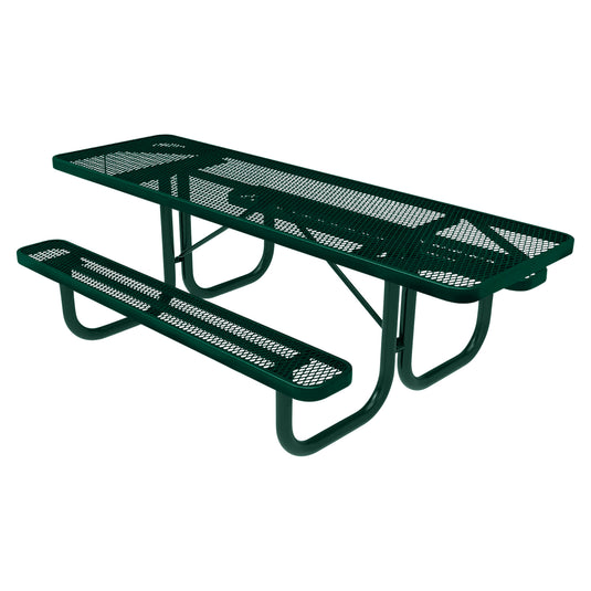 Both-Ends ADA-Accessible Weatherproof Rectangular Outdoor Picnic Table With Colored Frame
