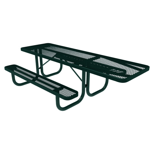 One-End ADA-Accessible Weatherproof Rectangular Outdoor Picnic Table With Colored Frame