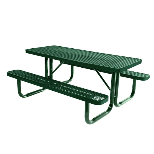 6 FT Commercial Rectangular Outdoor Picnic Table With Colored Frame