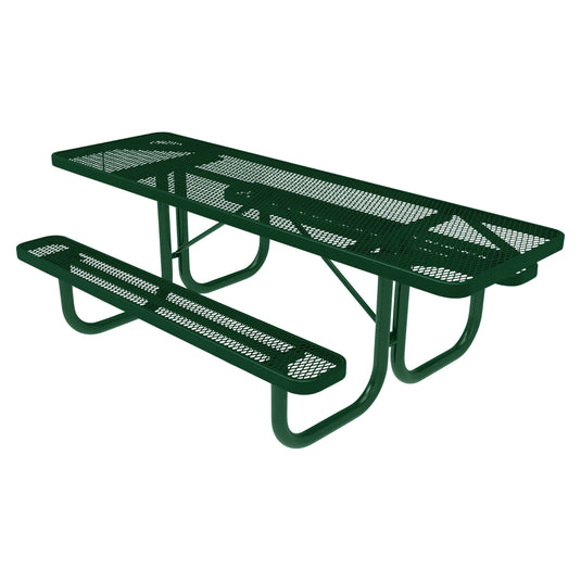 Both-Ends ADA-Accessible Weatherproof Rectangular Outdoor Picnic Table With Colored Frame