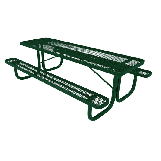 8 FT Commercial Rectangular Outdoor Picnic Table With Colored Frame