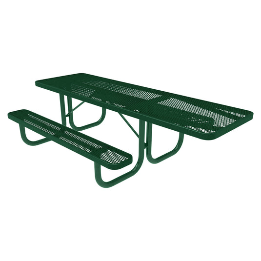 One-End ADA-Accessible Weatherproof Rectangular Outdoor Picnic Table With Colored Frame