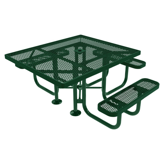 46" x 54" ADA-Accessible Weatherproof Square Outdoor Picnic Table With Colored Frame