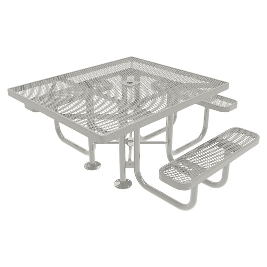 46" x 54" ADA-Accessible Weatherproof Square Outdoor Picnic Table With Colored Frame