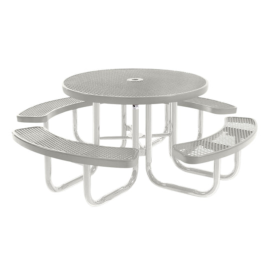 46" Round Metal Outdoor Picnic Table With Colored Frame
