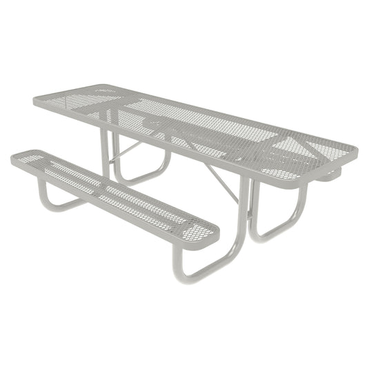 Both-Ends ADA-Accessible Weatherproof Rectangular Outdoor Picnic Table With Colored Frame