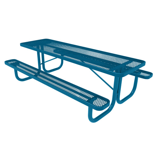 8 FT Commercial Rectangular Outdoor Picnic Table With Colored Frame