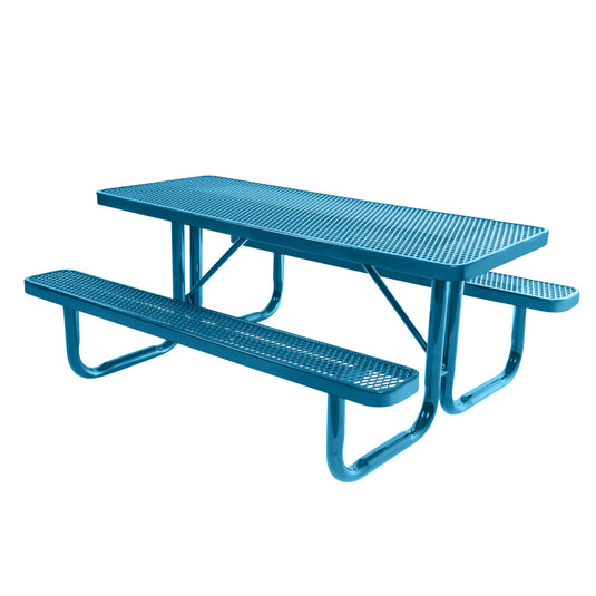 6 FT Commercial Rectangular Outdoor Picnic Table With Colored Frame