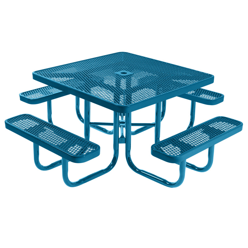Load image into Gallery viewer, 46&quot; Square Metal Outdoor Picnic Table With Colored Frame
