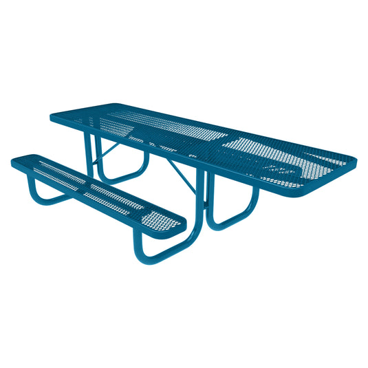 One-End ADA-Accessible Weatherproof Rectangular Outdoor Picnic Table With Colored Frame