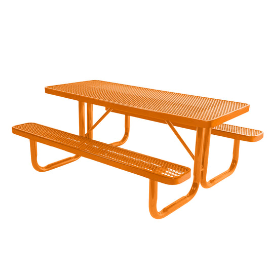 6 FT Commercial Rectangular Outdoor Picnic Table With Colored Frame